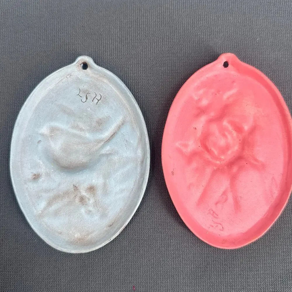 VTG Hand Painted Christmas Ornaments Lot of 6 Kitschy Holiday Mouse Deer Bird US